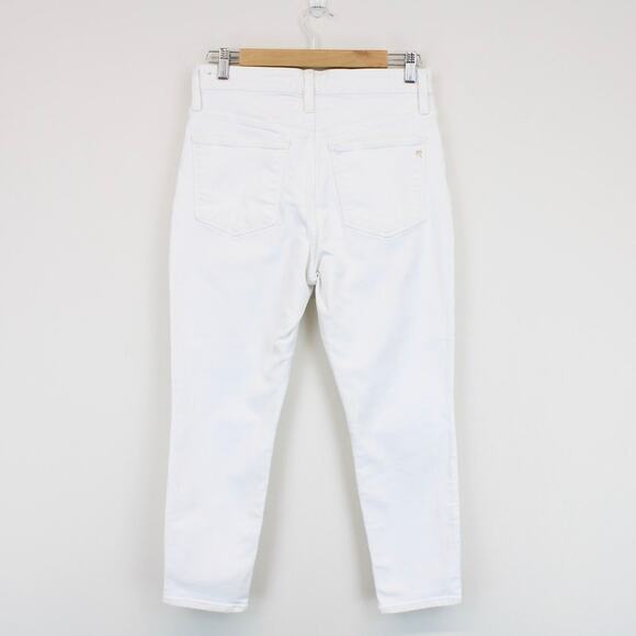 Madewell Curvy High Rise Skinny Crop Button Front Edition Pure White Size 29P - Picture 5 of 8